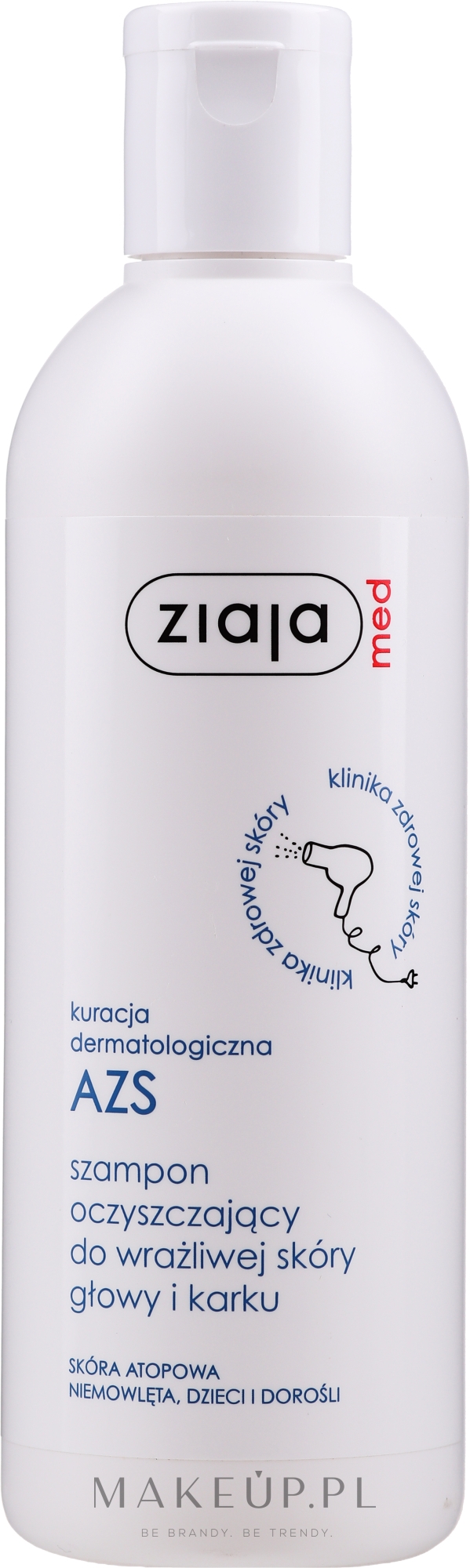 Oczyszczający szampon do wrażliwej skóry głowy i karku - Ziaja Med Kuracja dermatologiczna AZS — Zdjęcie 300 ml