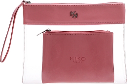 Duża przezroczysta kosmetyczka z małą kosmetyczką w środku, róż - Kiko Milano Transparent Beauty Case 003 — Zdjęcie N1
