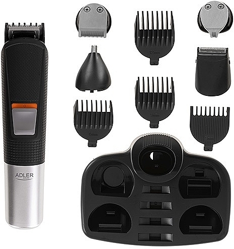 Zestaw do pielęgnacji 5 w 1 z bazą ładującą - Adler AD 2943 5-in-1 Grooming Set — Zdjęcie N4