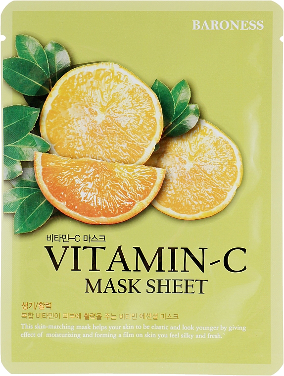 Maska do twarzy w płachcie z witaminą C - Beauadd Baroness Mask Sheet Vitamin C