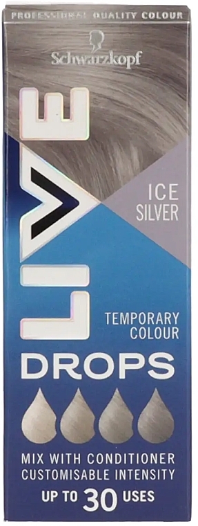 Krople do farbowania włosów - Live Drops Ice Silver Temporary Color — Zdjęcie N1