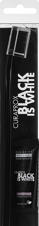 PRZECENA!  Zestaw - Curaprox Black Set (toothpaste 10 ml + toothbrush) * — Zdjęcie N2