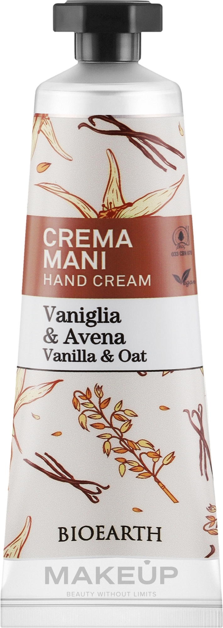 Krem do rąk Wanilia i owies - Bioearth Family Vanilla & Oat Hand Cream — Zdjęcie 30 ml