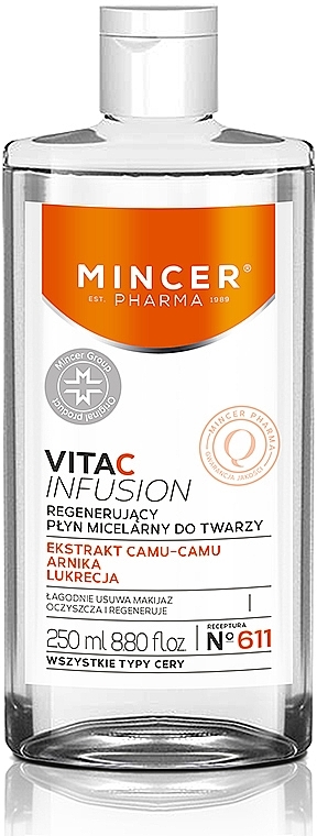 Regenerujący płyn micelarny do twarzy - Mincer Pharma Vita C Infusion N°611