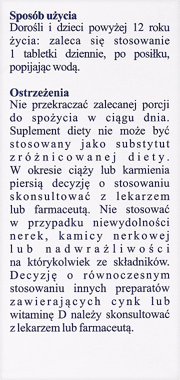 Suplement diety Zincas Max C+D3, tabletki - Farmapol — Zdjęcie N2
