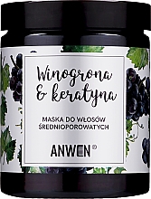 Kup Maska do włosów średnioporowatych Winogrona i keratyna - Anwen