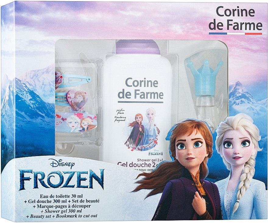 Corine De Farme Disney Frozen II - Zestaw (edt 30 ml + sh/gel 300 ml + accessories 3 pcs) — Zdjęcie N1