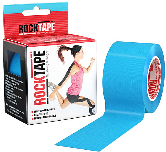 Taśma kinesio, błękitna - RockTape Kinesio Tape Standart — Zdjęcie N4