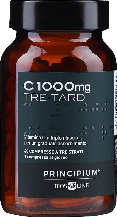 Suplement diety z witaminą C o potrójnym działaniu - BiosLine Principium C1000mg TRE-TARD — Zdjęcie N3