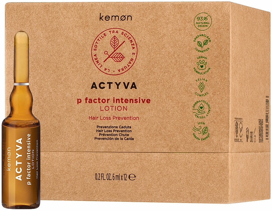Lotion na wypadanie włosów w ampułkach - Kemon Actyva P-Factor Intensive Lotion Hair Loss Prevention — Zdjęcie N1