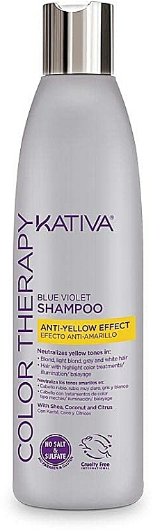 Szampon do włosów blond przeciw żółtym tonom - Kativa Color Therapy Anti-Yellow Effect Shampoo — Zdjęcie N2