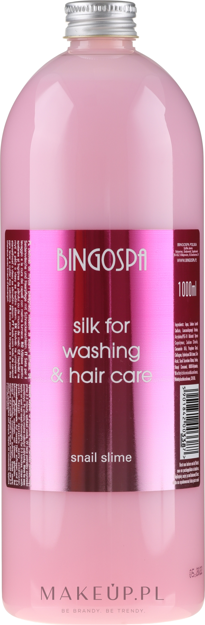 Jedwab do mycia włosów ze śluzem ślimaka - BingoSpa Silk For Hair Washing With Snail Slime — Zdjęcie 1000 ml