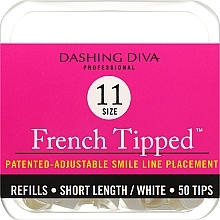 Kup Krótkie tipsy French - Dashing Diva French Tipped Short White 50 Tips (Size 11)