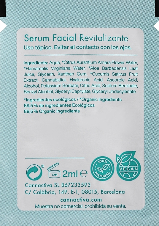 PREZENT! Nawilżający krem do twarzy - Cannactiva Moisturizing CBD Face Cream — Zdjęcie N2