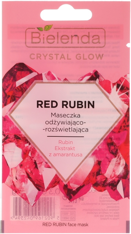 Maseczka odżywiająco- rozświetlająca Rubin - Bielenda Crystal Glow Red Rubin — Zdjęcie N1