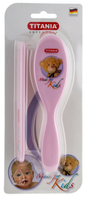 Zestaw dla dzieci, kolor różowy - Titania (hairbrush/comb) — Zdjęcie N1