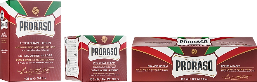 Zestaw do golenia dla mężczyzn - Proraso Classic Shaving Metal Red Primadopo (bsh/cr 100 ml + shv/cr 150 ml + ash/cr 100 ml) — Zdjęcie N8