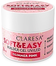 Modelujący żel do paznokci - Claresa Soft & Easy Builder Gel UV/LED Glimmer Pink — Zdjęcie N1