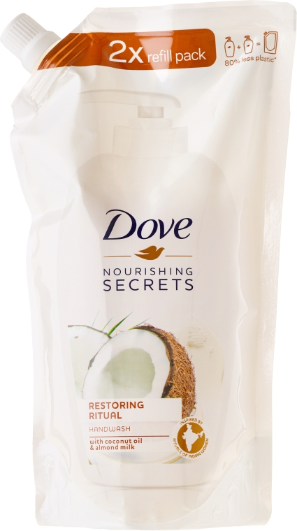 Mydło w płynie do rąk z olejem kokosowym i mleczkiem migdałowym - Dove Nourishing Secrets Restoring Ritual Handwash (uzupełnienie) — Zdjęcie N3