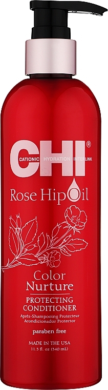 Odżywka z olejkiem z dzikiej róży i keratyną - CHI Rose Hip Oil Protecting Conditioner — Zdjęcie N1