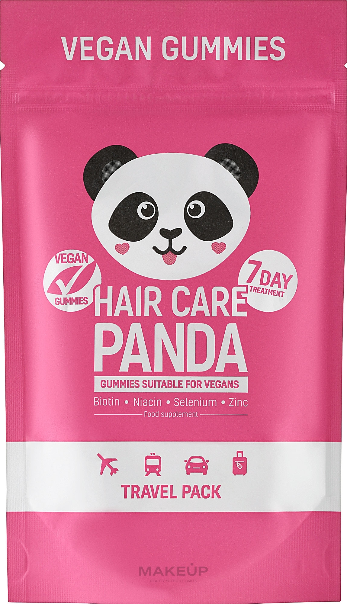Żelki na zdrowe włosy - Noble Health Travel Hair Care Panda Travel Pack — Zdjęcie 70 g
