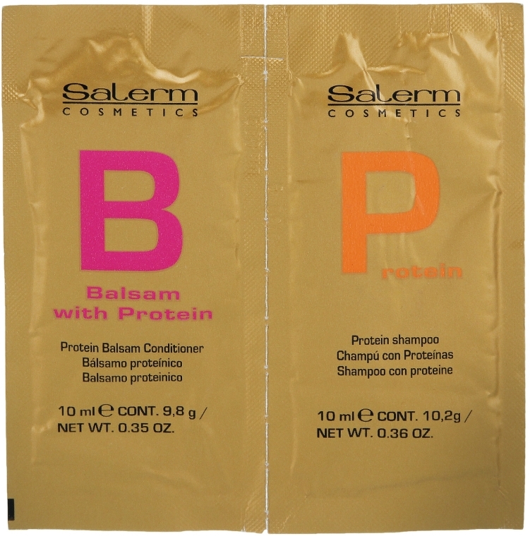 Zestaw - Salerm Linea Oro Protein (shm/10ml + balm/10ml)
