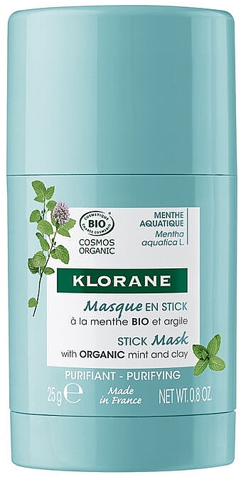 Oczyszczająca maska ​​do twarzy w sztyfcie - Klorane Aquatic Mint Purifying Stick Mask — Zdjęcie N1