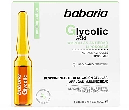 Przeciwstarzeniowe ampułki do twarzy z kwasem glikolowym - Babaria Glycolic Acid Anti-Aging Facial Ampoules — Zdjęcie N1