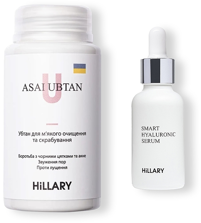 Zestaw kosmetyków do pielęgnacji twarzy - Hillary Asai (ser/30ml + ubtan/50g) — Zdjęcie N1