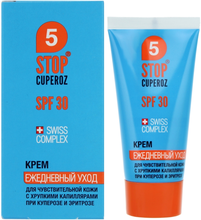 Krem Codzienna pielęgnacja skóry wrażliwej - FBT 5 Stop Cuperoz SPF30 — Zdjęcie N1