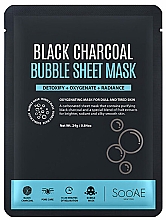 Kup Maska do twarzy z czarnego węgla drzewnego - Soo’AE Black Charcoal Bubble Sheet Mask