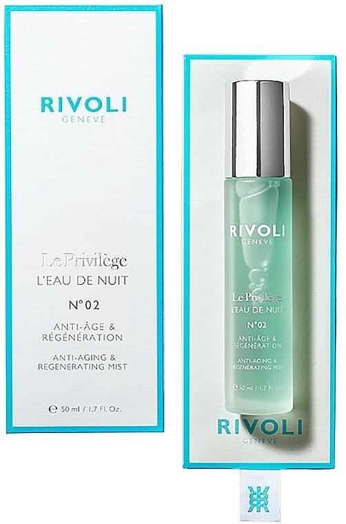 Przeciwstarzeniowa mgiełka regenerująca na noc - Rivoli Geneve Rivoli Le Privilege L'Eau de Nuit №02 Anti-Aging & Regenerating Mist — Zdjęcie N2