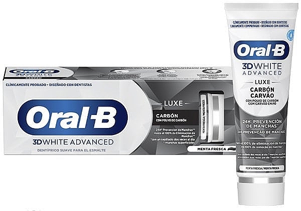 Węglowa pasta do zębów - Oral-B 3D White Advanced Luxe Charcoal Toothpaste — Zdjęcie N1