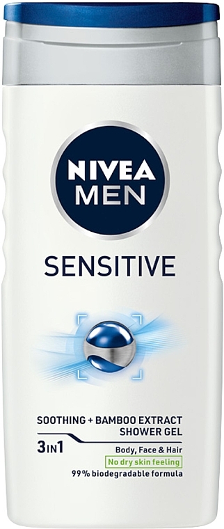 Zestaw - NIVEA MEN Sensitive Premium (sh/gel/250ml + deo/50ml + ash/balm/100ml + foam/200ml) — Zdjęcie N4