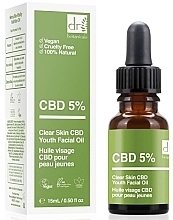 Olejek do twarzy - Dr Botanicals CBD 5% Clear Skin CBD Youth Facial Oil — Zdjęcie N1