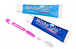 Zestaw do czyszczenia zębów z liliową szczoteczką - White Glo Night & Day Toothpaste (t/paste/65ml + t/gel/65ml + toothbrush) — Zdjęcie N2