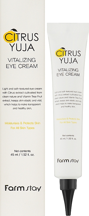 Odświeżający krem pod oczy z ekstraktem z yuzu - FarmStay Citrus Yuja Vitalizing Eye Cream — Zdjęcie N2