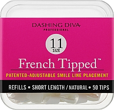 Tipsy krótkie naturalne French - Dashing Diva French Tipped Short Natural 50 Tips (Size 11) — Zdjęcie N1