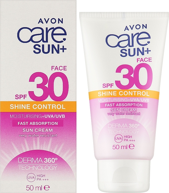 Przeciwsłoneczny krem matujący - Avon Care Sun+ Shine Control Sun Cream SPF 30 — Zdjęcie N2