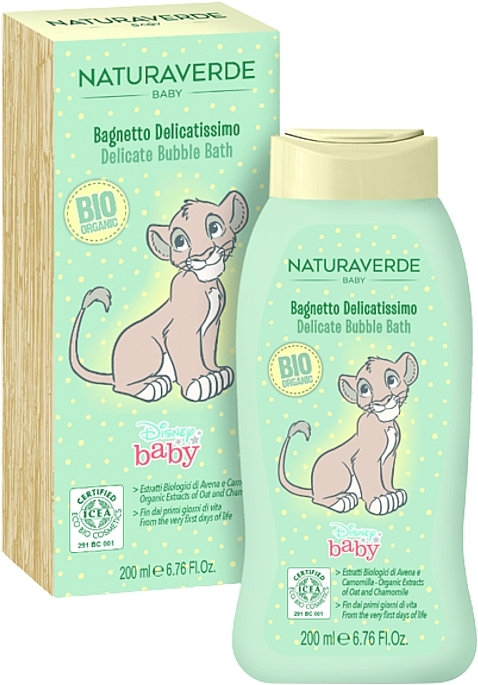 Płyn do kąpieli dla niemowląt z ekstraktami z owsa i rumianku - Naturaverde Disney Baby Delicate Bubble Bath — Zdjęcie N1