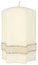 Świeca dekoracyjna, 9x14 cm, biała - Artman Crystal Pearl Candle — Zdjęcie N1