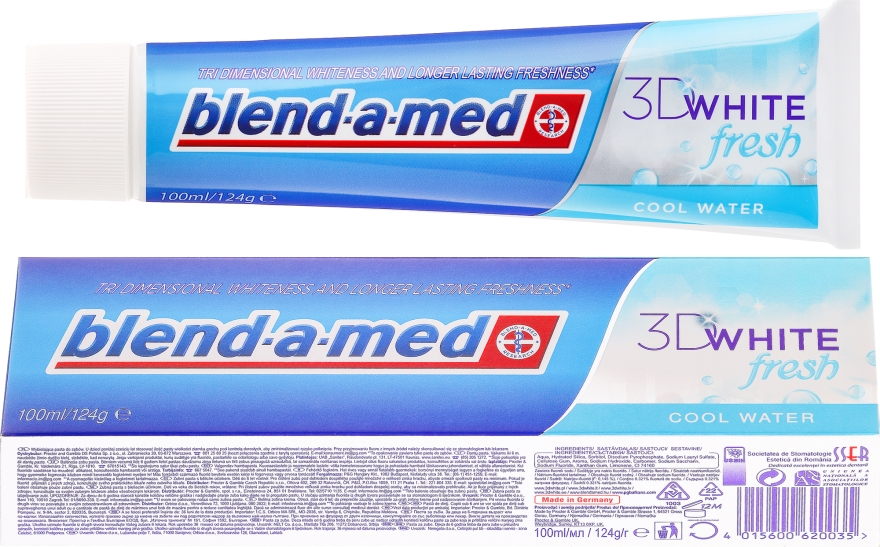 Wybielająca pasta do zębów - Blend-a-med 3D White Fresh Cool Water — Zdjęcie N1