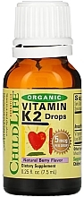 Organiczna witamina K2 dla dzieci o smaku jagodowym, krople - Child Life Organic Vitamin K2 Drops — Zdjęcie N1