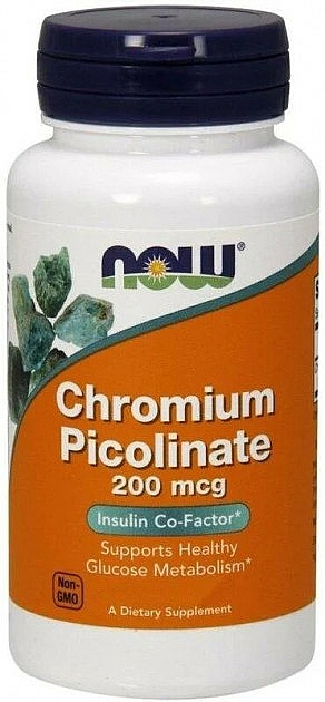 Suplement diety z chromem, 200 mg - Now Foods Chromium Picolinate — Zdjęcie N1