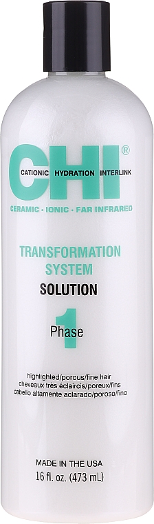 System trwałego prostowania włosów Płyn prostujący Faza 1 Formuła C (zielona) - CHI Transformation Solution Formula C — Zdjęcie N1