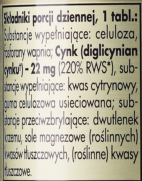 Cynk chelatowany w tabletkach - Solgar Chelated Zinc — Zdjęcie N3
