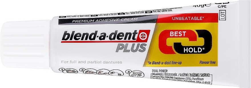 PRZECENA! Krem do mocowania protez - Blend-A-Dent Premium Adhesive Cream Plus Dual Power Light Mint * — Zdjęcie N4