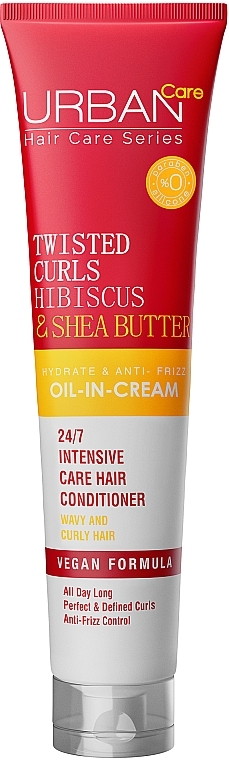 Krem do układania loków ekstraktem z hibiskusa i masłem shea - Urban Care Twisted Curls Hibiscus & Shea Butter Leave-In Hair Conditioner — Zdjęcie N1