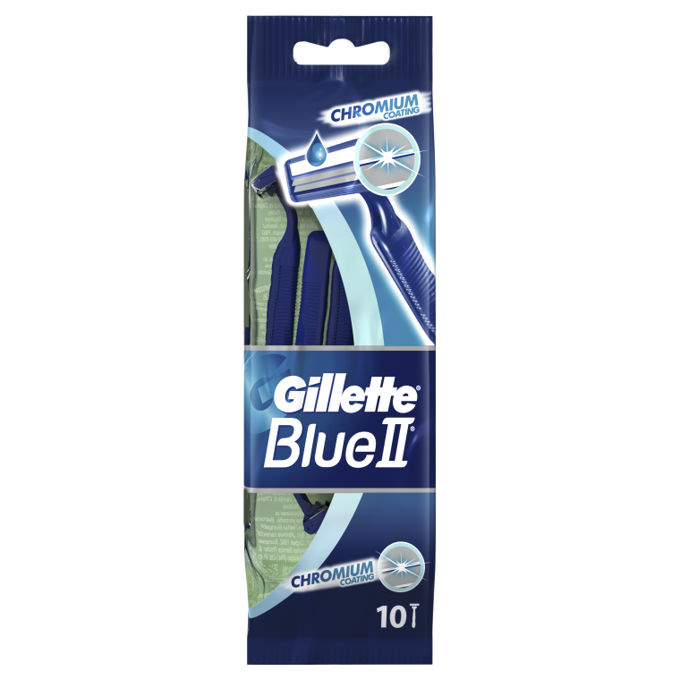 Jednorazowe maszynki do golenia, 9 + 1 szt. - Gillette Blue II Chromium — Zdjęcie N1