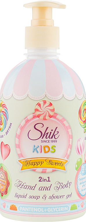 Mydło żelowe dla dzieci 2 w 1 z pantenolem i gliceryną Słodycze - Shik Kids Happy Sweets
